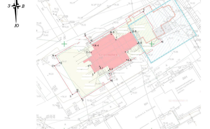Разбивка основных осей здания при строительстве православного храма в г. Балахна